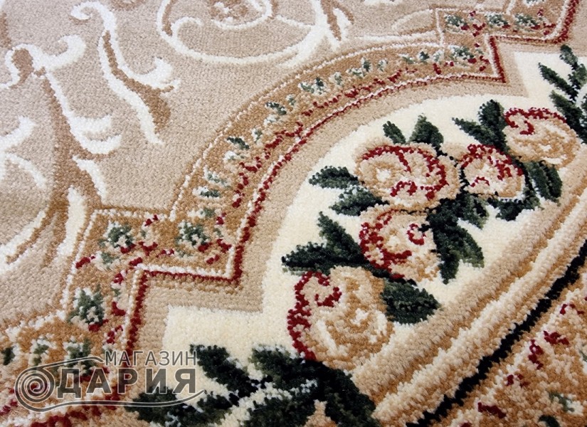 Тъкан персийски килим Blue stones 5261_beige елипса